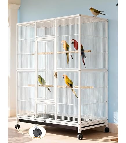 Amazon | 鳥ケージ 大型鳥かご 大型スチール 高強度 大型オウムケージ